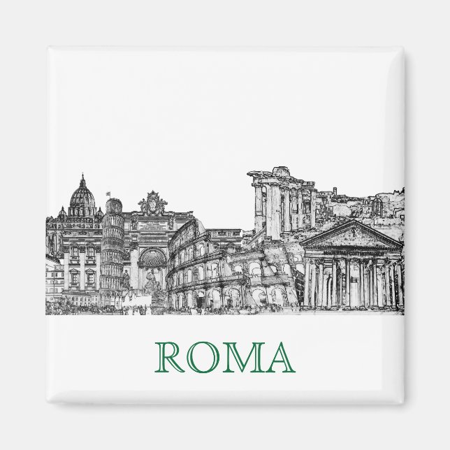 Imán Roma, Roma... regalos de recuerdo de viajes. (Frente)
