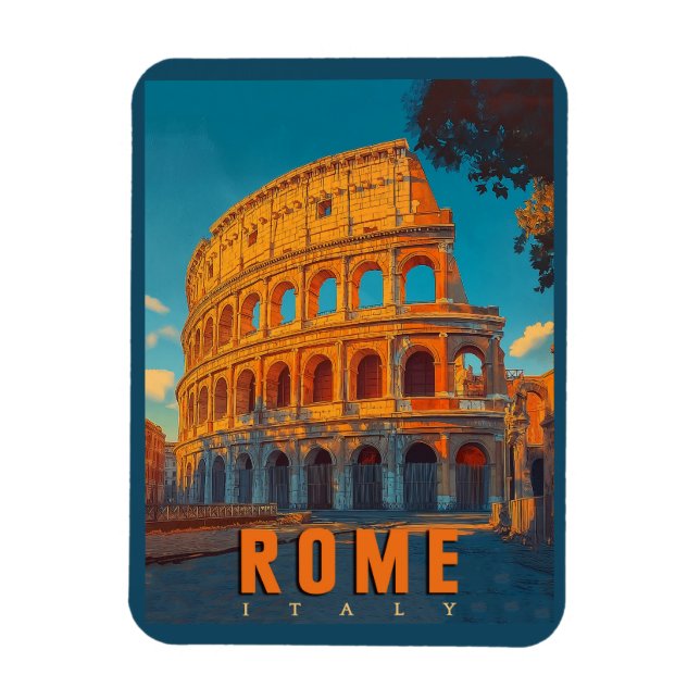 Imán Roma Vieja Italia: Colosseo y antiguas maravillas (Vertical)