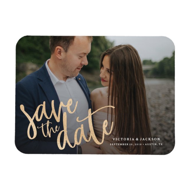 Imán Romance Save the Date Magnet (Horizontal)