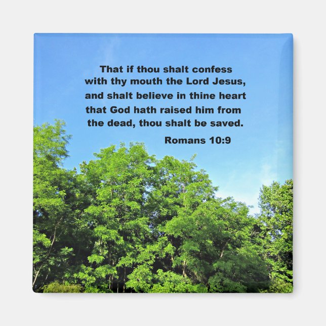 Imán Romanos 10:9 (Frente)