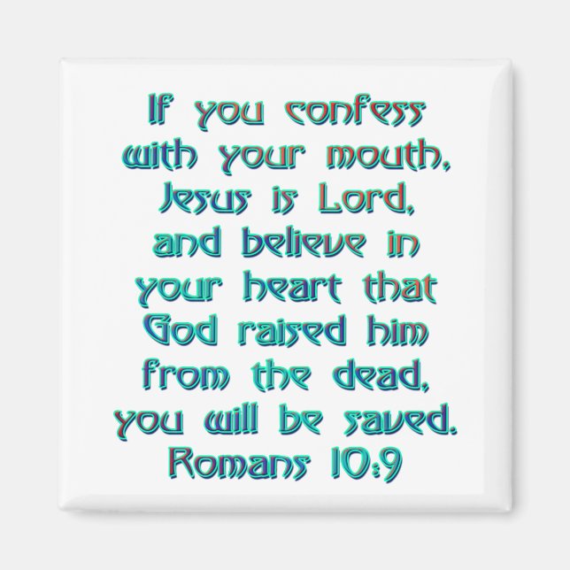 Imán Romanos 10:9 (Frente)