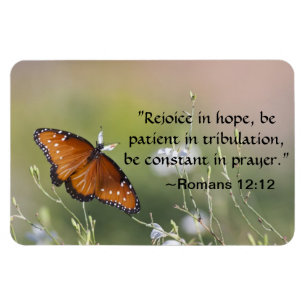 Imán Romanos 12:12 mariposa