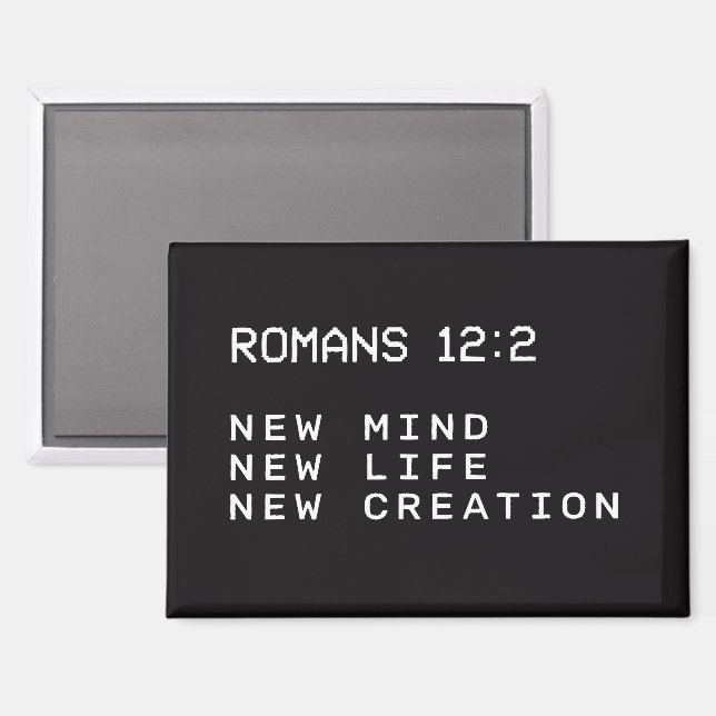 Imán Romanos 12:2 Ventana de Alerta de Computadora en B (Anverso/Reverso)