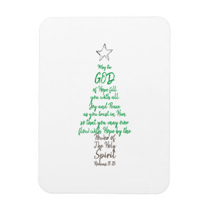 Imán Romanos 15:13 Árbol de Navidad Dios espero alegría