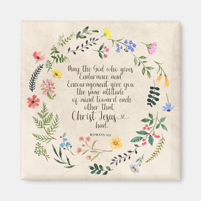 Imán Romanos 15:5 Biblia Verse Image (Frente)