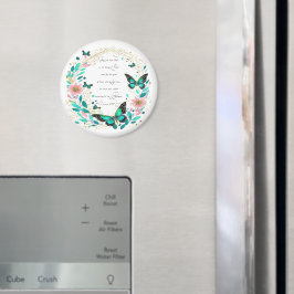 Imán Romanos 8:28 Flores y mariposas