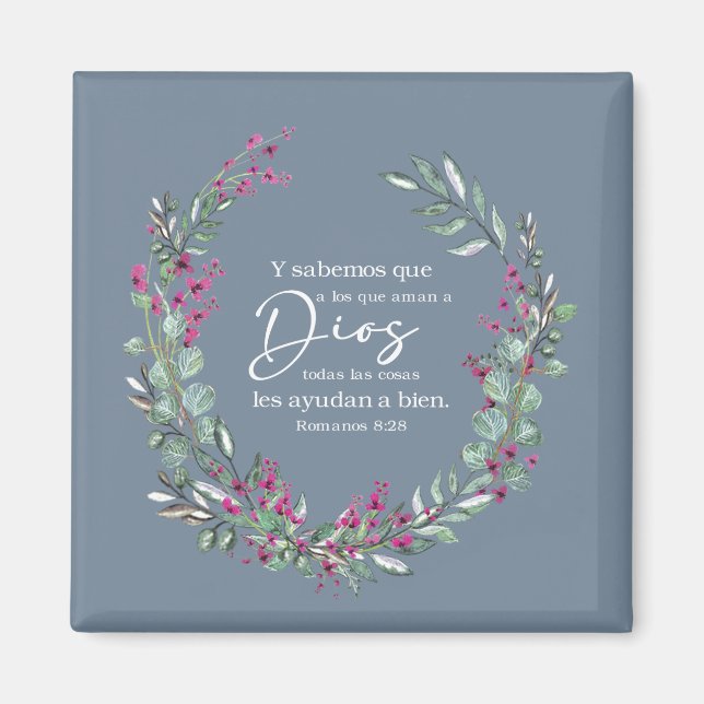 Imán Romanos 8:28, verso bíblico español (Frente)