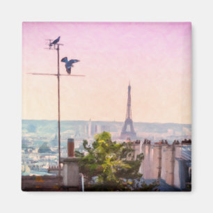 Imán Romantic Paris Eiffel Tower Magnet