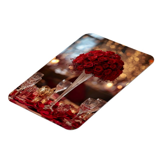 Imán Romantic Red Rose Valentine Decorative Photo (Lado Izquierdo)