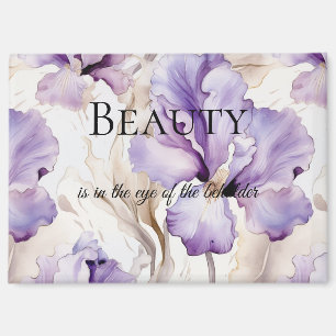 Imán Romántica Crema Púrpura Iris Cita De Belleza Flora