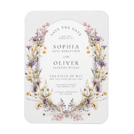 Imán Romántica flor silvestre salva la fecha