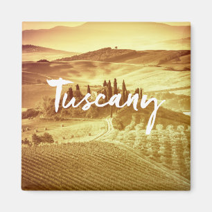 Imán Romántica soleada toscana Italia tipografía de pin