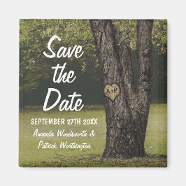 Imán Romántico Iniciales Boda de Árbol de Robo Antiguo 