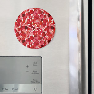 Imán Romántico Rojo Pétalos Floral