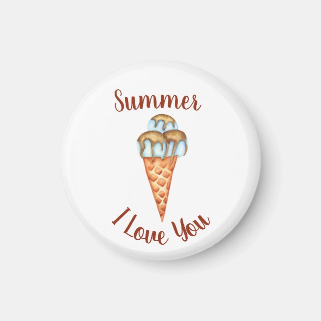 Imán Romántico Te Amo Crema De Hielo Cumpleaños (Frente)