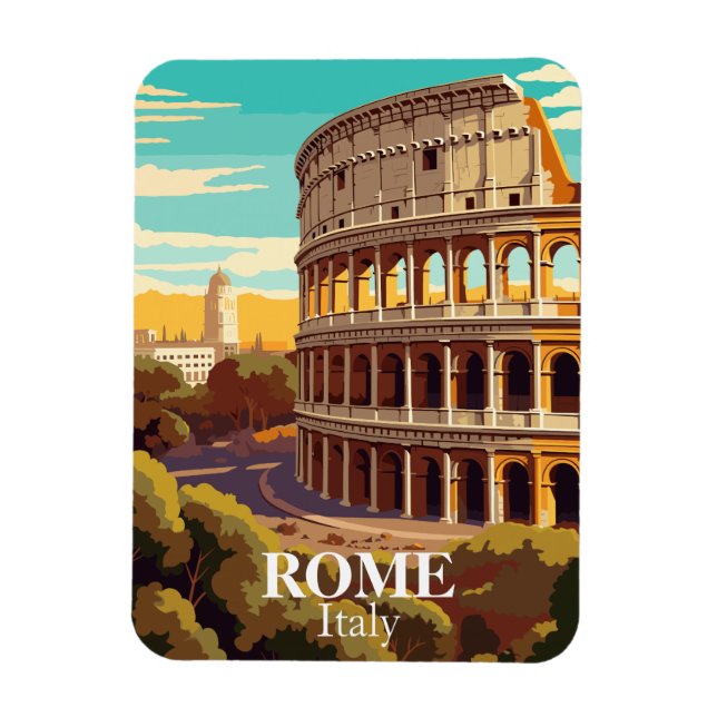 Imán Rome Colosseum Italy Travel Illustration (Vertical)