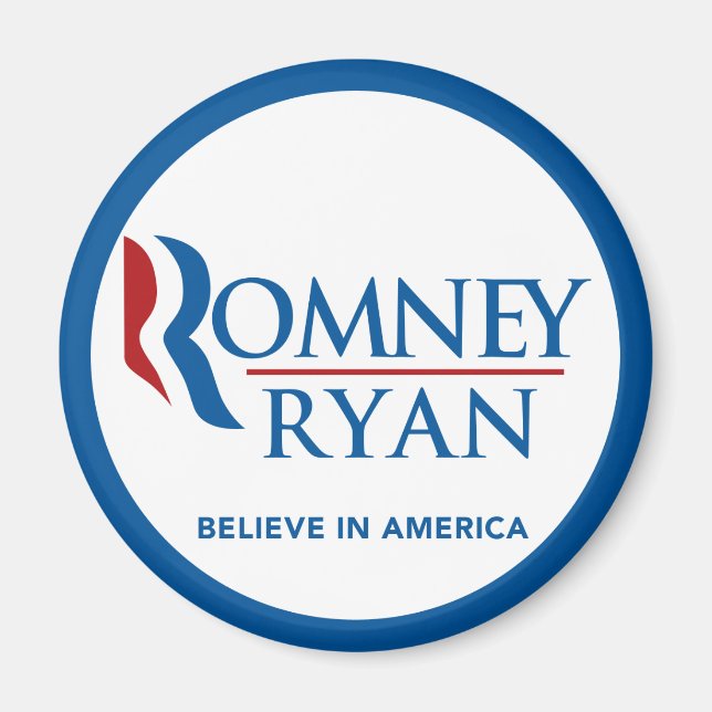 Imán Romney Ryan Cree En La Frontera Azul De Los Estado (Frente)