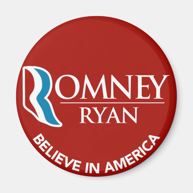 Imán Romney Ryan Cree En La Ronda De Estados Unidos Roj (Frente)