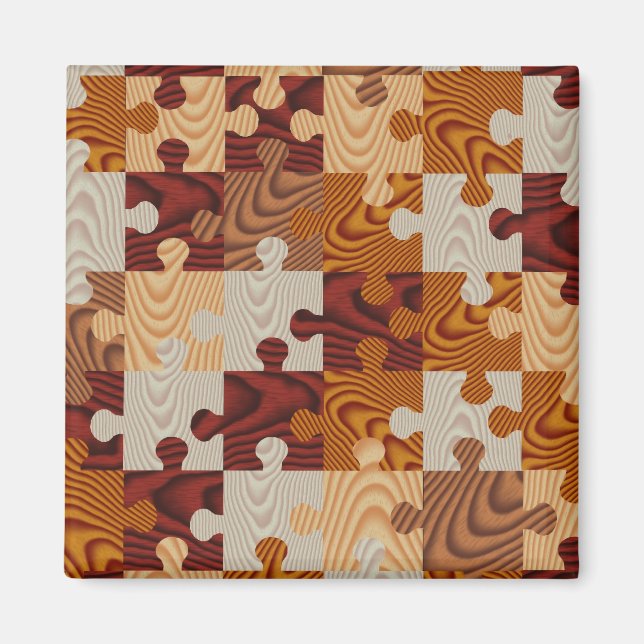 Imán Rompecabezas de madera falsa (Frente)