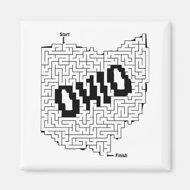 Imán Rompecabezas de Ohio Maze (Frente)