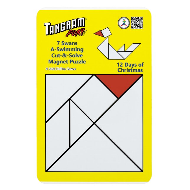 Imán Rompecabezas de Tangram Magnet - 7 Cisnes A-Nataci (Vertical)