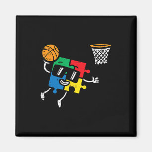 Imán Rompecabezas del autismo Bysketbyll Dunk Awareness