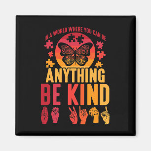 Imán Rompecabezas del lenguaje del Rótulo Mariposa sord