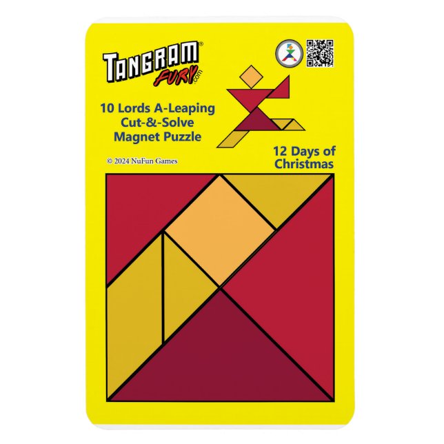 Imán Rompecabezas del Tangram Magnet - 10 Lords A-Salap (Vertical)