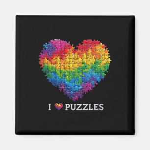 Imán Rompecabezas Jigsaw Heart Rainbow Para Hombres Me