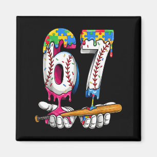 Imán Rompecabezas Niño Béisbol Helado Goteo Béisbol Aut