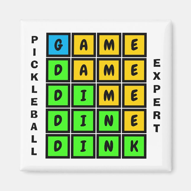 Imán Rompecabezas WORD JUEGO DINK Pickleball (Frente)
