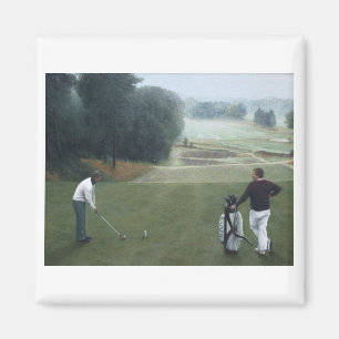 Imán Ron McGill Golfing Oil Painting 1