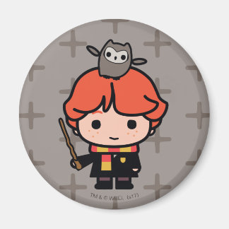 Imán Ron Weasley y Pigwidgeon de dibujos animados