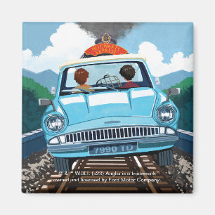 Imán Ron y HARRY POTTER™ en coche volador a HOGWARTS™