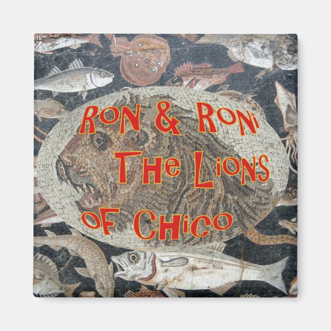 Imán Ron y Roni los Leones de Chico California (Frente)