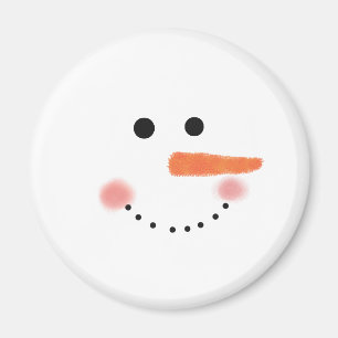 Imán Ronda de Cara de Snowman