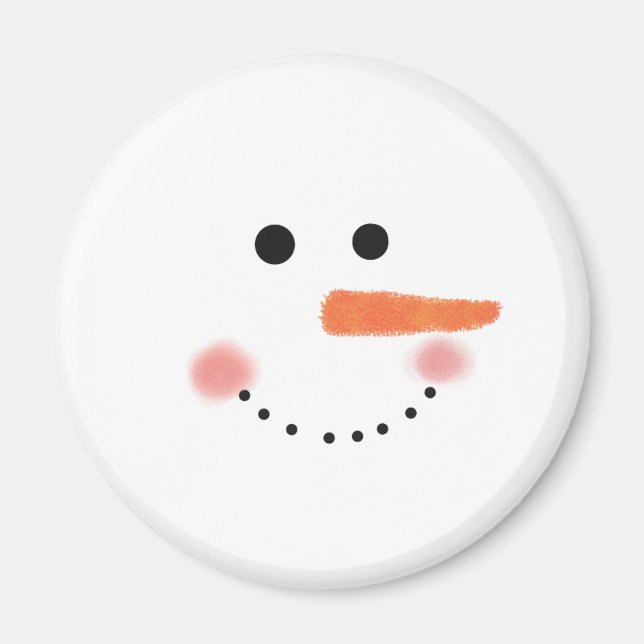 Imán Ronda de Cara de Snowman (Frente)