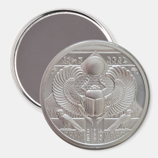 Imán Ronda De Dos Acarbas De Plata De Ounce (Anverso/Reverso)
