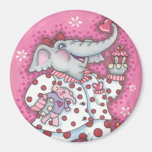 Imán Ronda de Elephant Squerido VALENTINE MAGNET