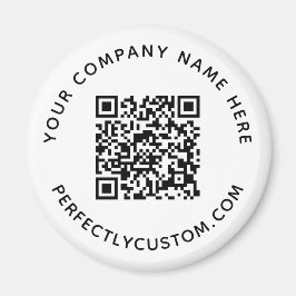 Imán ronda de texto de código QR y personalizado