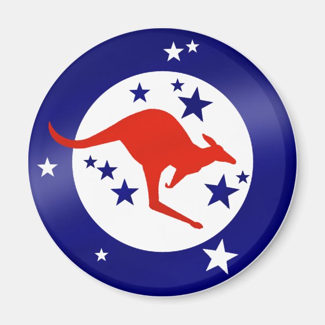 Imán Roo Oz Kangaroo estrellas de Australia imanes (Frente)
