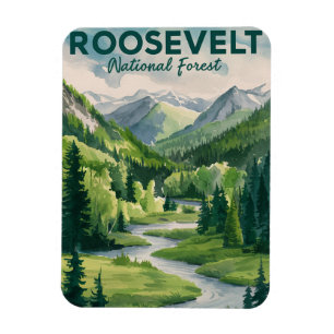Imán Roosevelt National Forest Watercolor Travel
