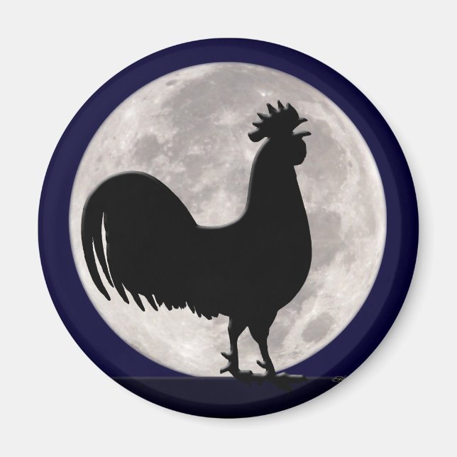 Imán Rooster a la luz de la luna (Frente)