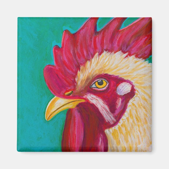 Imán Rooster blanco (Frente)