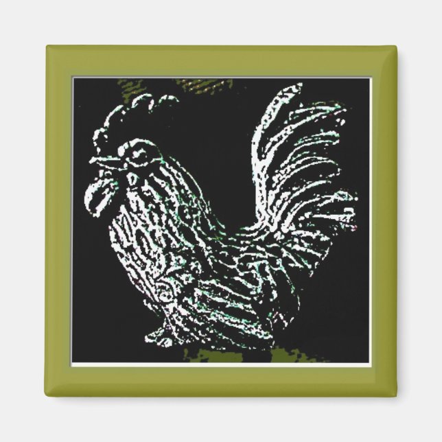 Imán Rooster en verde (Frente)