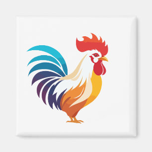 Imán Rooster Vector Art Animal Gráfico urbano moderno