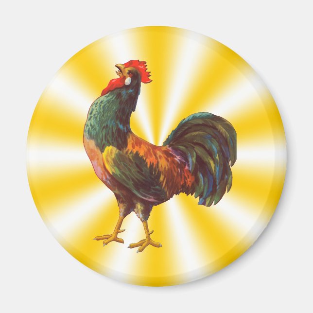 Imán Rooster Vintage Kitchen Crate Art Fridge Magnet (Frente)