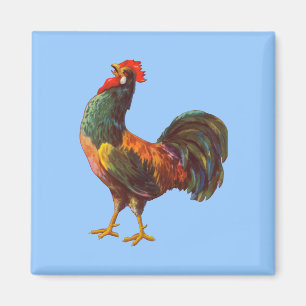 Imán Rooster Vintage Kitchen Crate Art Magnet