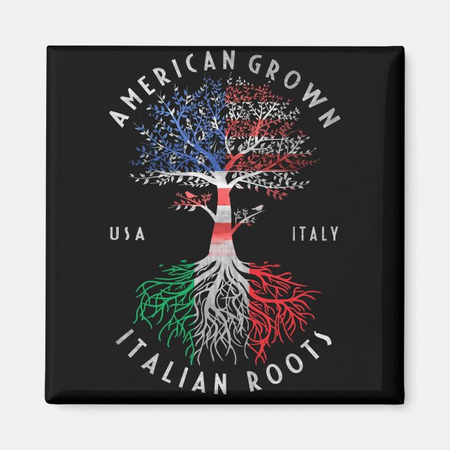 Imán Roots italianos cultivados estadounidenses Bandera (Frente)