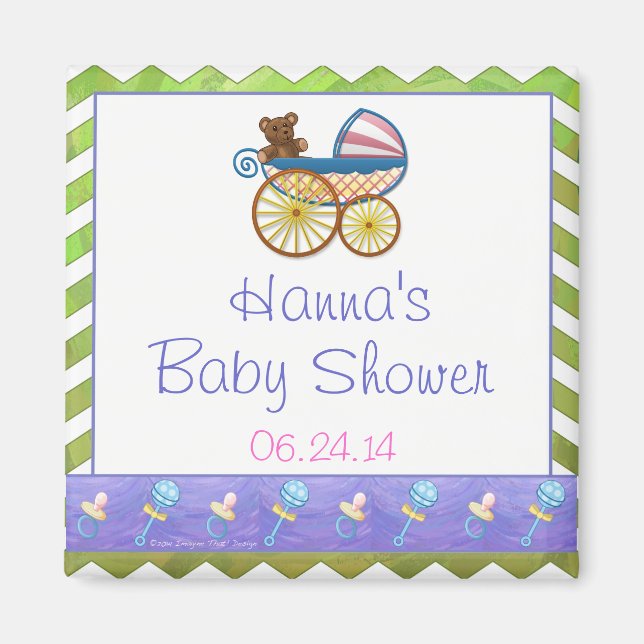 Imán Ropa de bebé Kiwi Bash Green Chevron (Frente)